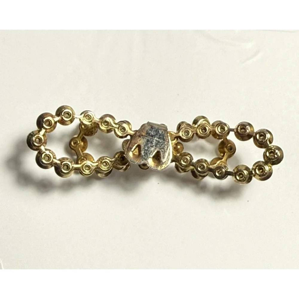 Vintage Gold Tone Aurora Borealis Rhinestone Shoe Clip Bow 1 Only 2.25